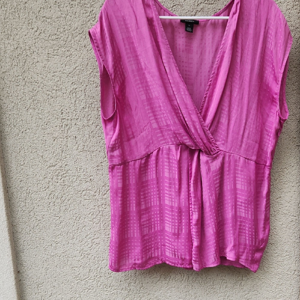Halogen Fuchsia Wrap Blouse